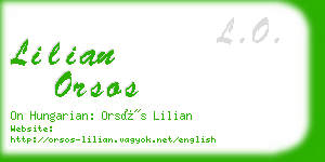 lilian orsos business card